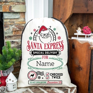 Personalized Christmas Bag, Christmas Gift, Santa Bag, Oversized Santa Sack, Christmas Bag, Bag For Presents, Custom Santa Sack