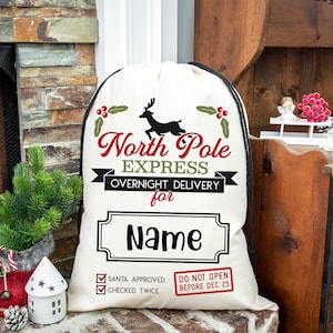 Personalized jumbo Santa bag, oversized Santa sack, Personalized Christmas bag, bag for presents, christmas gift, custom Santa sack