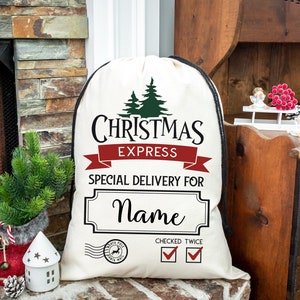 Personalized jumbo Santa bag, oversized Santa sack, Personalized Christmas bag, bag for presents, christmas gift, custom Santa sack