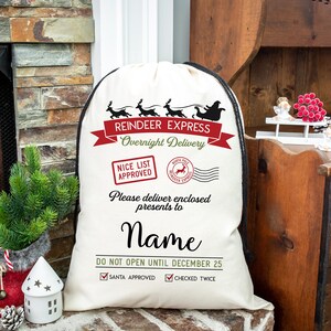 Personalized jumbo Santa bag, oversized Santa sack, Personalized Christmas bag, bag for presents, christmas gift, custom Santa sack