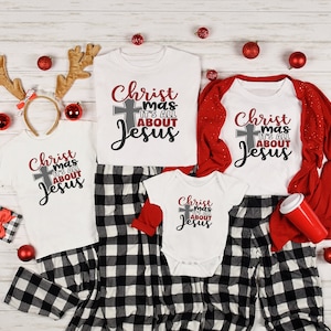Weihnachten, es ist alles über Jesus Shirt, Weihnachtshemd, Weihnachtsfamilie Shirt, Weihnachtsgeschenk, Familie passendes Shirt,