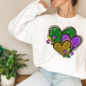 Mardi Gras Shirt, Saints Shirt, Fat Tuesday Shirt, Mardi Gras Heart Shirt, Louisiana Shirt, Saints New Orleans Shirt, Mardi Gras Day Shirt