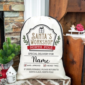 Personalized Christmas Bag, Christmas Gift, Santa Bag, Oversized Santa Sack, Christmas Bag, Bag For Presents, Custom Santa Sack