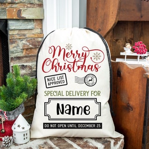 Personalized Christmas Bag, Christmas Gift, Santa Bag, Oversized Santa Sack, Christmas Bag, Bag For Presents, Custom Santa Sack