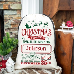 Personalized jumbo Santa bag, oversized Santa sack, Personalized Christmas bag, bag for presents, christmas gift, custom Santa sack