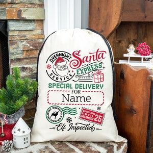 Personalized jumbo Santa bag, oversized Santa sack, Personalized Christmas bag, bag for presents, christmas gift, custom Santa sack