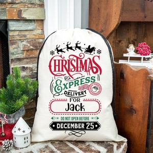 Personalized jumbo Santa bag, oversized Santa sack, Personalized Christmas bag, bag for presents, christmas gift, custom Santa sack