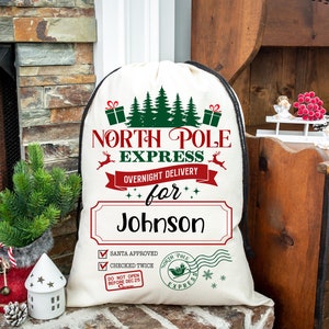 Personalized jumbo Santa bag, oversized Santa sack, Personalized Christmas bag, bag for presents, christmas gift, custom Santa sack