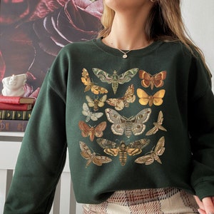 Moth Shirt, Cottagecore Shirt, Bug Shirt, Aesthetic Tshirt, Insect Shirt, Cottage Core Shirt, Goblincore Clothing, Dark Academia Shirt