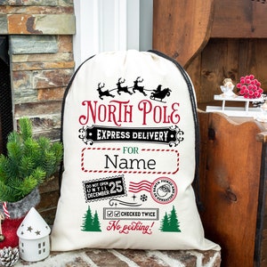 Personalized jumbo Santa bag, oversized Santa sack, Personalized Christmas bag, bag for presents, christmas gift, custom Santa sack