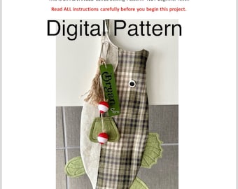 DIGITAL Bass Christmas Stocking PATTERN