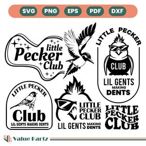Little Pecker Club SVG PNG, vogelliefhebber svg, grappige vogel sublimatie ontwerp, grappige specht Meme, grappige vogel svg png, Lil Gents Making deuken