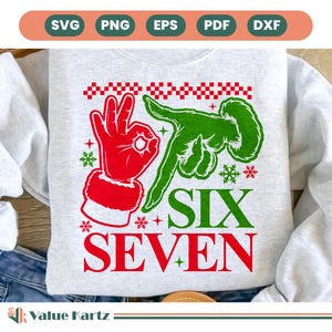 sex sju jul svg, sex sju jul, sex sju svg, sex sju png, sex sju tröja, 6 7 svg, tomtememe, generation Z trend, Cricut-klipp.