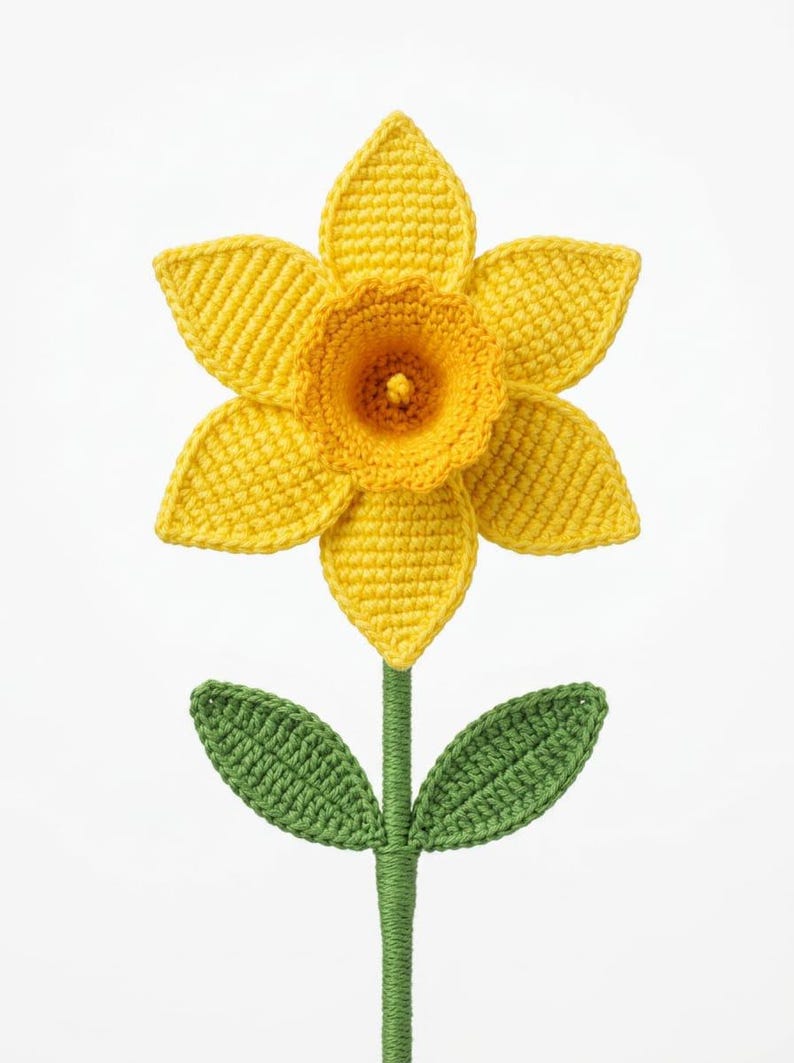Crochet Daffodil Pattern PDF, Easy Crochet Flower, Spring Flower ...