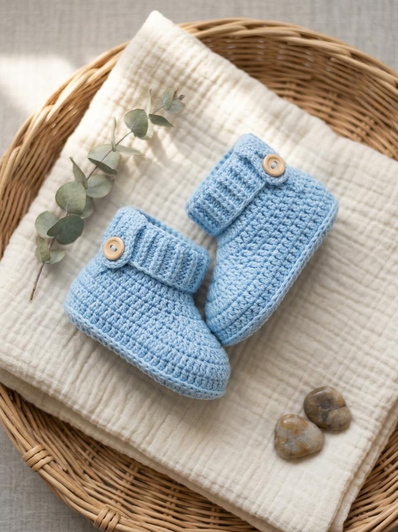 Baby Booties Crochet Pattern PDF, Crochet Baby Shoes Pattern, Newborn ...