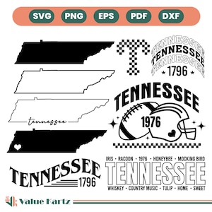 Tennessee Svg-bundel, Tennessee png, staat svg, Tennessee omtrek, Tennessee State Svg, Tennessee Shirt, staat omtrek Svg, Tennessee geschenken.