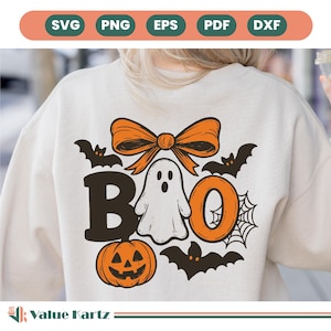 Boo SVG PNG | Halloween SVG | Spooky Svg | Ghost Svg | Spider Web Svg | Pumpkin Svg | Bat Svg | Sublimation Designs | Clipart Png Dxf Eps.