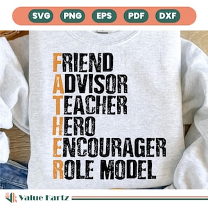 Festa del papà in formato SVG, definizione di padre in formato SVG, fornitore di eroi del padre, file di taglio per regali per papà per Cricut e Silhouette, PNG, GIMP, Jpg