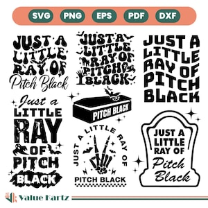Just A Little Ray Of Pitch Black SVG PNG, Halloween Svg, Halloween Png, witch svg, halloween shirt svg, retro halloween png, Spooky Seaso