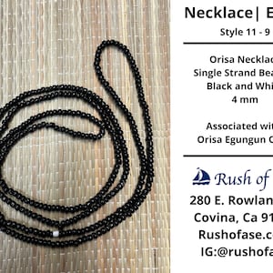 Necklaces | Eleke | Orisa Necklace - Single Strand Beaded Necklace - 4mm | Egungun Orun - Style 11-9