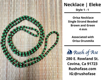 Necklaces | Eleke | Orisa Necklace - Single Strand Beaded Necklace - 4mm | Orunmila - Style 1-1
