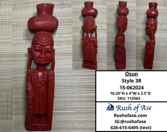 Orisa Statues | Osun Wood Statue - Style 3R [FREE SHIPPING USA]