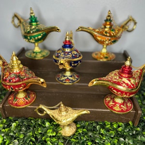 Brass Aladdin Genie Oil Lamp & Jug Vintage Artisan Chirag Home Decor