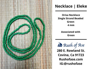 Necklaces | Eleke | Orisa Necklace - Single Strand Beaded Necklace - 4mm | Green