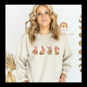 Love Rabbits/Coquette Rabbit/ Cute Coquette Crewneck/Pink