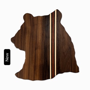 Bistro Walnut  Bear Head Cheese Board | As-is or custom order wooden tray for serving charcuterie meat, cheese, or food.