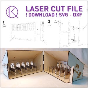Stall, Pferdestall aus Holz, Lasercut Datei