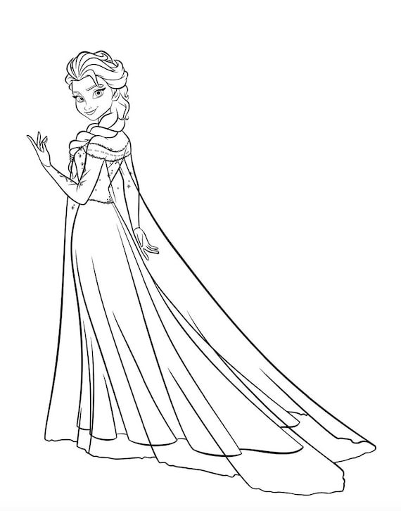 printable coloring pages of frozen with elsa anna olaf sven etsy