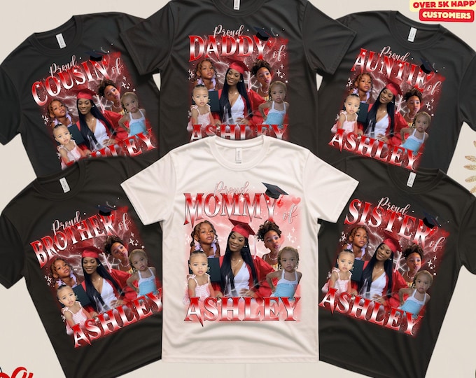 Custom Graduation Photo T-Shirt: Proud Family Graduate Gift