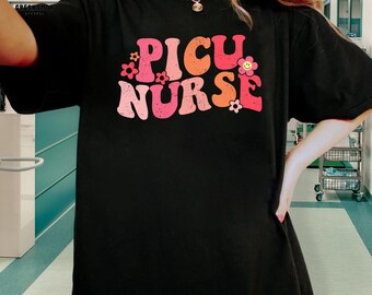 Groovy PICU Nurse T-Shirt, Pediatric icu Shirt, PICU Team PICU Nurse Gift, Pediatric Intensive Care Unit Nurse Tee