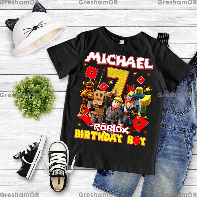 Roblox Boy Birthday Shirt Roblox Boy Family Shirts Custom Etsy India