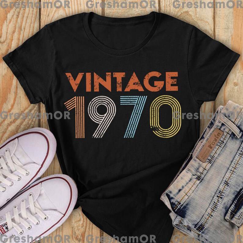 Vintage 1970 Shirt Vintage 1970 Birthday Retro Shirtvintage | Etsy