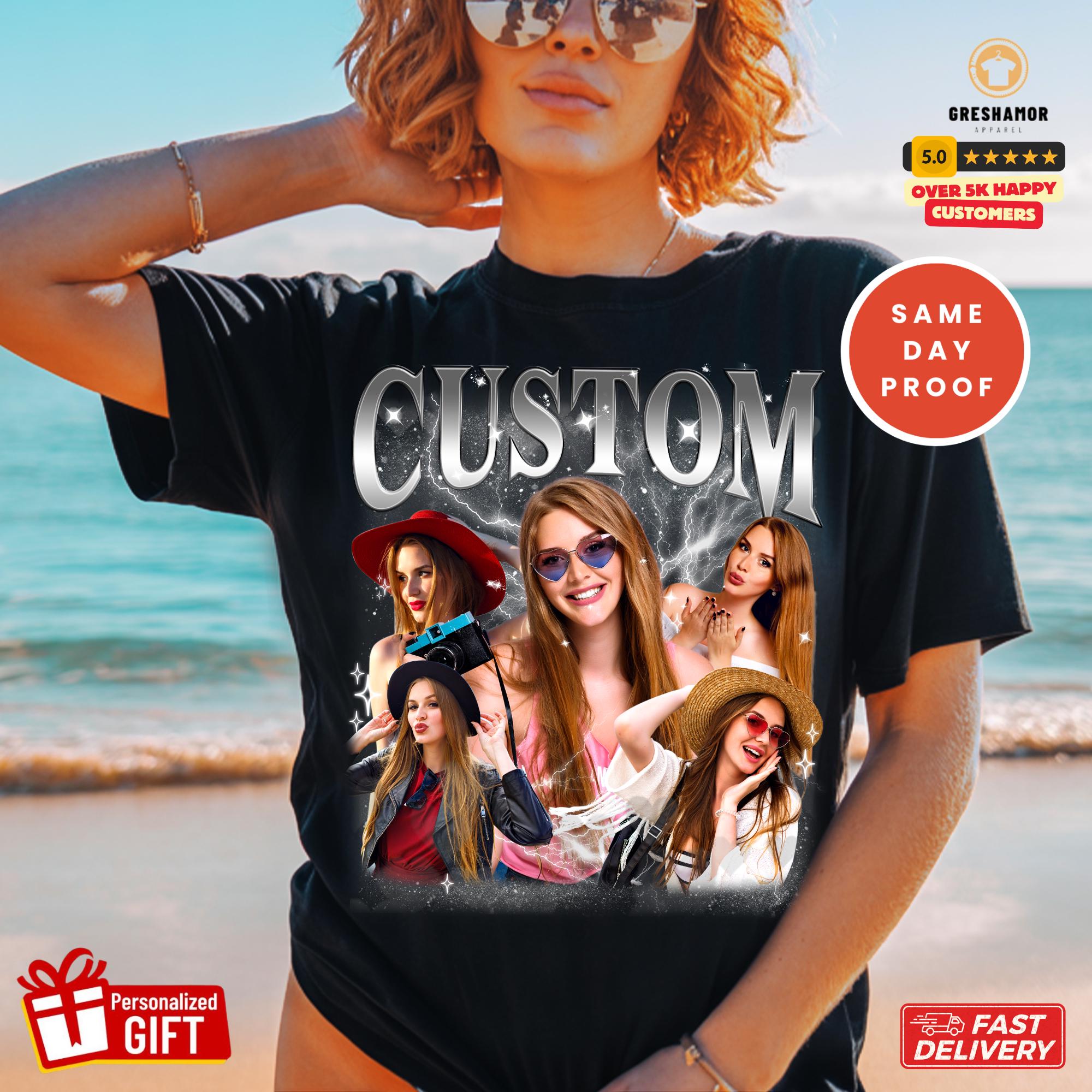 Personalized Picture Shirt for Boyfriend, Custom Girlfriend Shirt, Boyfriend Comfort Colors Shirt, Birthday Bootleg Gift, Group Tee Shirts