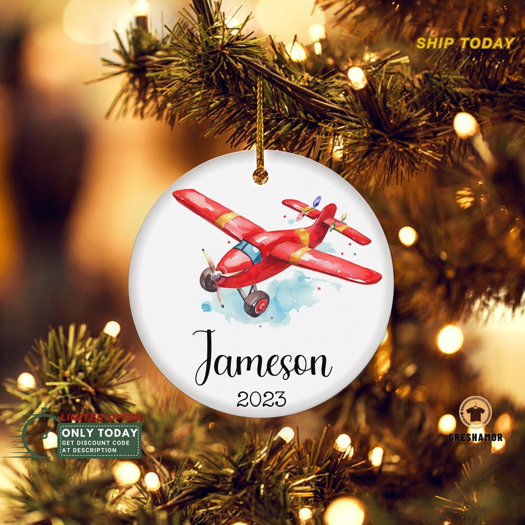 Personalized Airplane Ornament, Custom Ornament, Airplane Gifts, Plane