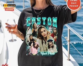 Custom Girlfriend Face T-Shirt: 90s Retro Photo Tee