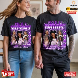 Proud Mom of a 2025 Graduate Shirt, Graduate Shirt with Photo, Family Matching Graduation Shirts 2025, Class of 2025 Gifts
