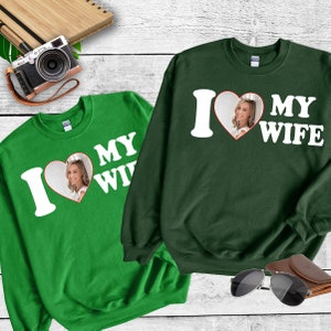 Custom Face T-shirt for Men,I Love My Wife Custom Photo T-Shirt, Custom Picture Girlfriend Boyfriend Shirt,Matching Couple Shirt, Gift Shirt