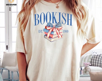 Funny Customized Est Coquette America Shirt Gift Idea for Bookish, Retro Personalized Reading Book 4th Of July Tee Gift for Book Lover
