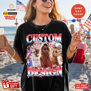 Custom Shirt With Girlfriend Face, Custom Your Own Picture Idea Graphic, Custom Photo Vintage Tee, Personalized Gift for Wife Husband