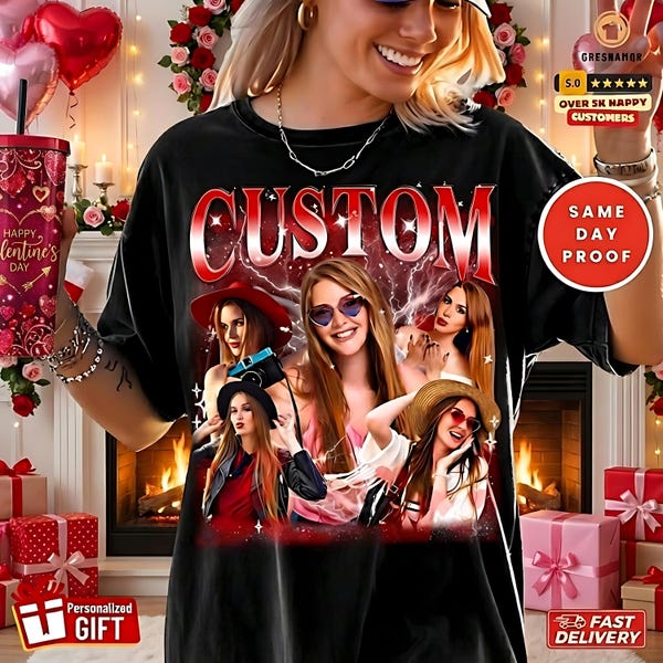 Camiseta pirata con foto personalizada, regalo de camiseta de rap personalizada