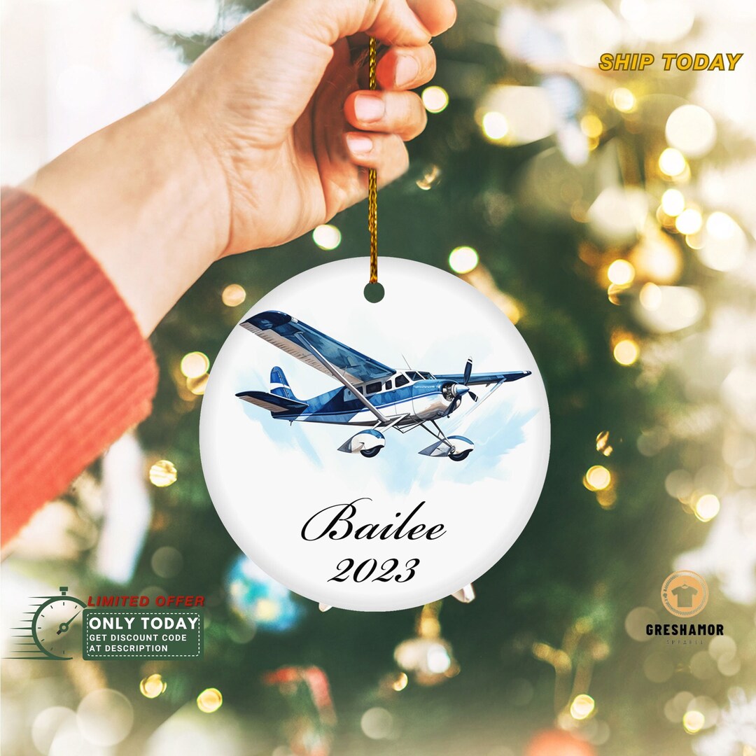 Personalized Airplane Ornament, Custom Ornament, Pilot Gift