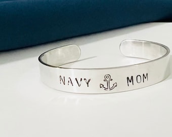 Sterling Silver Navy Mom Bracelet MFCX 
