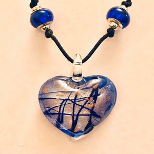 Ciondolo cuore di vetro