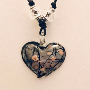 Ciondolo cuore di vetro