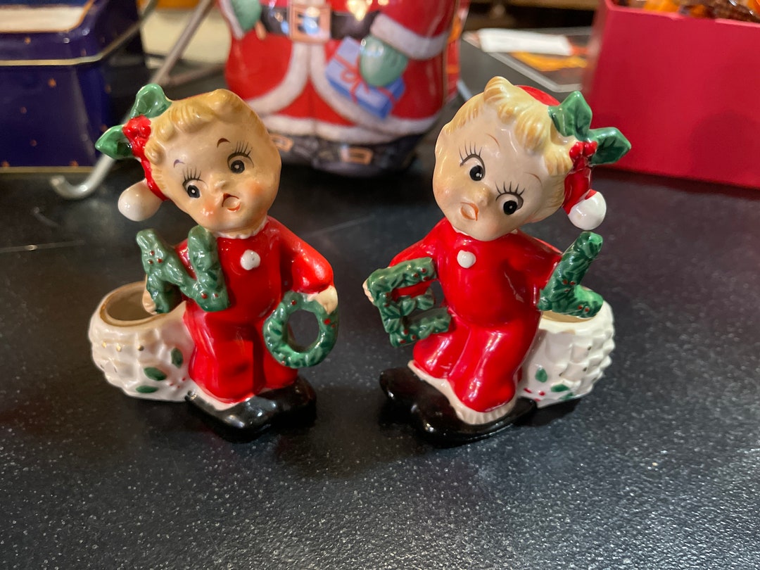 Vintage Christmas Candle Holders Noel Etsy