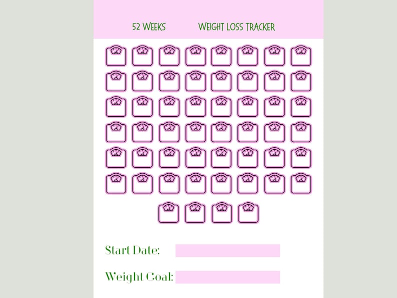 Scale Weight Tracking Printable Label Stickers PDF Printable Weight ...